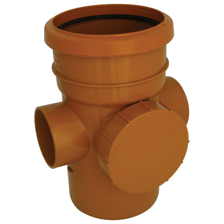 110mm Underground Drain Access Pipe Socket Spigot (Terracotta/Brown)