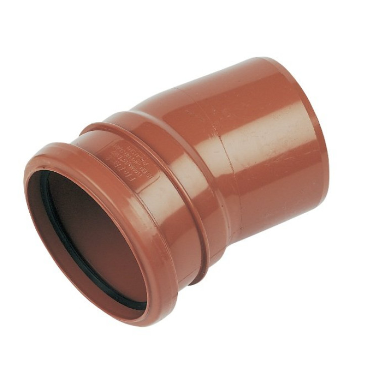 110mm Underground Pipe Single Socket Bend 15° - D167 (uPVC) 110mm Underground Pipe Single Socket Bend 15° - D167 (uPVC)