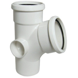 112.5 Degree White Offset T Branch Soil Pipe (SP200W) - 110mm