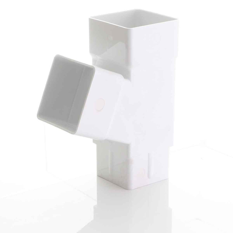 Freeflow 112 Degree Square Branch for Square White Downpipes