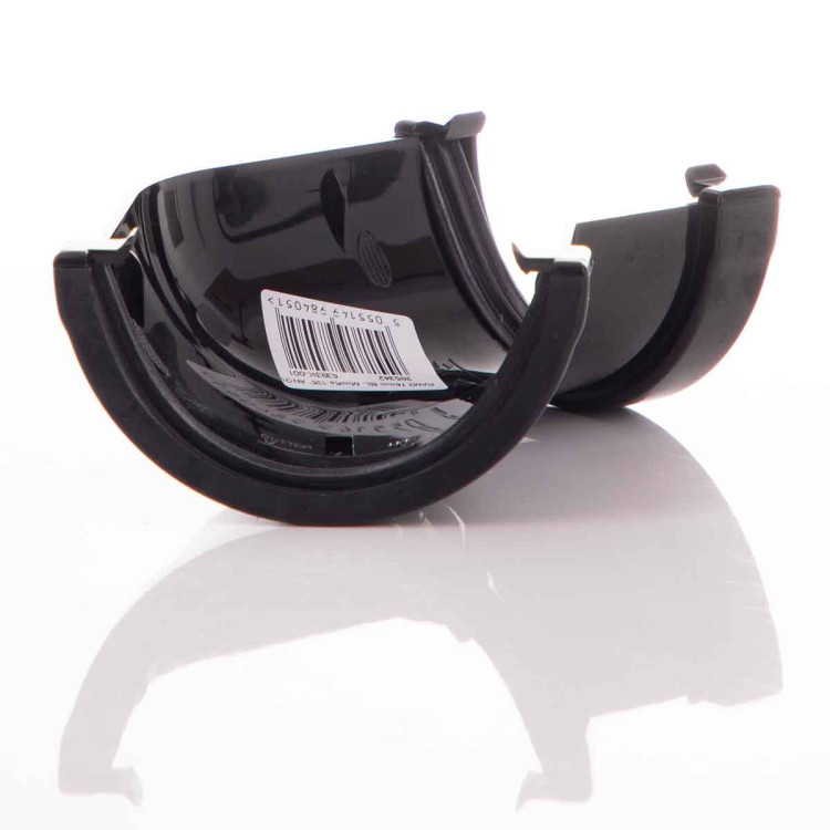 Black Floplast Mini Gutter Bay Window Angle 135 Degree - 76mm Miniflo