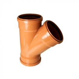 160mm Underground Pipe 45° Triple Socket Y-Junction - 6D211
