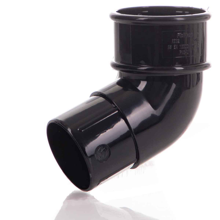 Black Floplast Mini 112.5° Gutter Offset Bend - 50mm