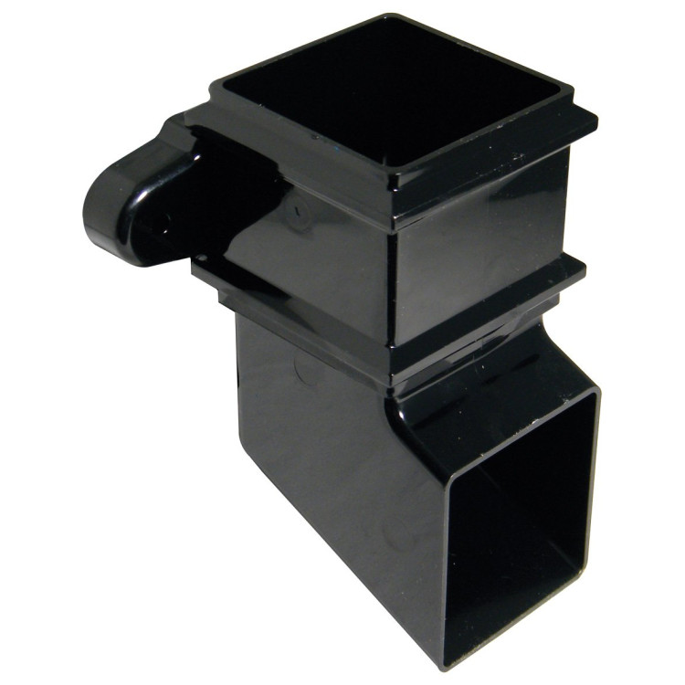 Square Classic Downpipe Shoe - With Lugs - Black 