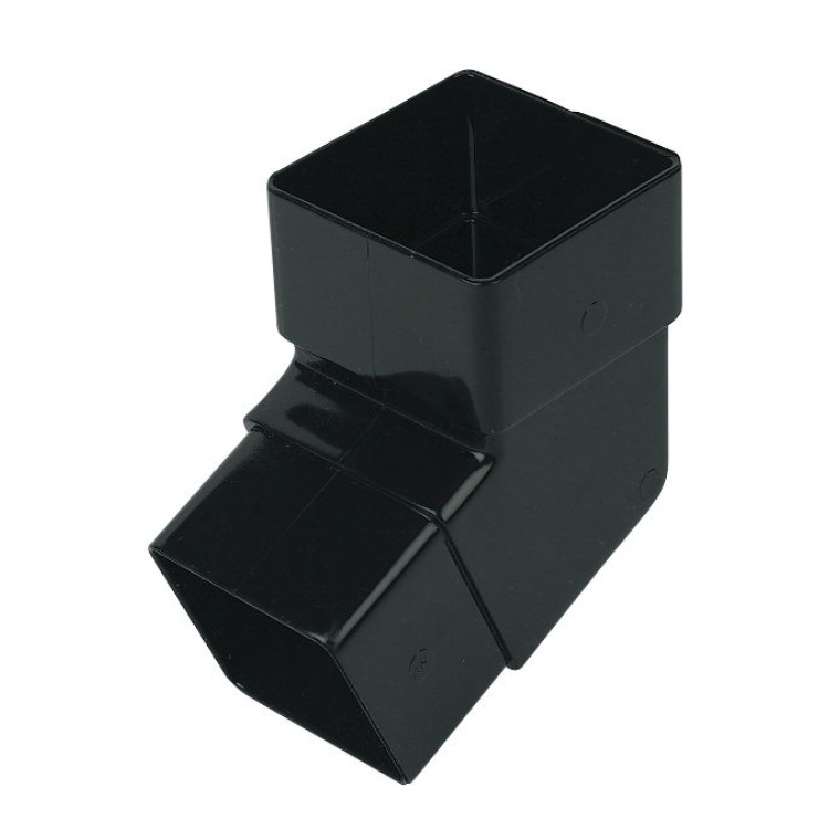 Square Downpipe 112º Offset Bend - Black 