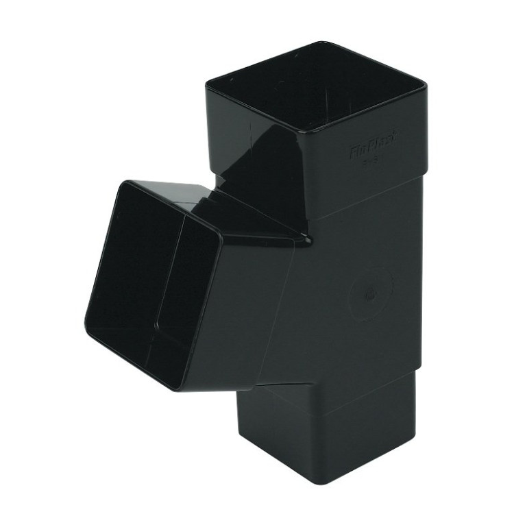 Square Downpipe Branch - Black 