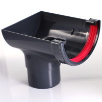 Anthracite Round Gutter Stop End Running Outlet
