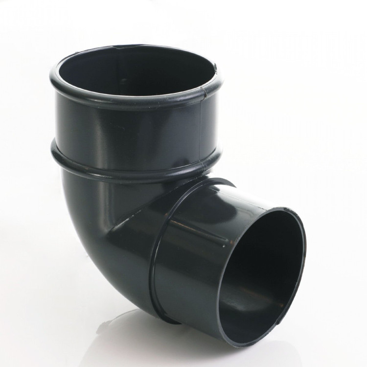 Anthracite 68mm Gloss Round 92.5° Offset Downpipe Bend 