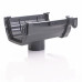 Anthracite Dark Grey Ogee Gutter Running Outlet for Aquaflow Ogee Guttering