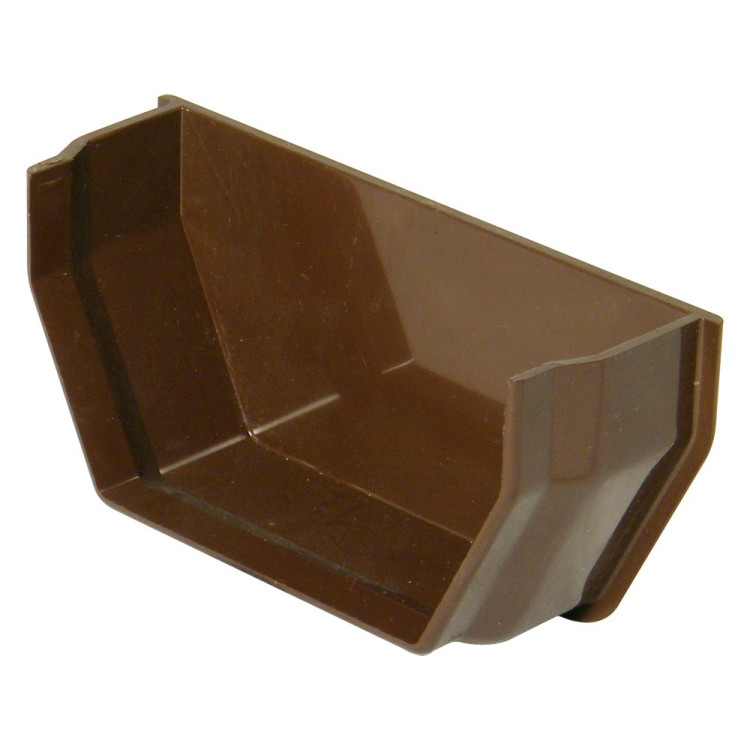 Square Gutter Internal Stop End - Brown 