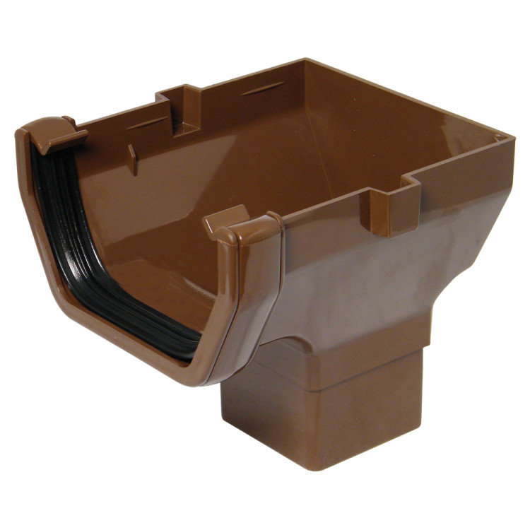Square Gutter Stop End Outlet - Brown Square Gutter Stop End Outlet - Brown