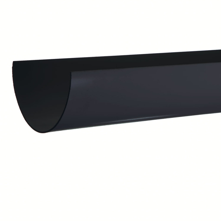 115mm Black Deepflow Gutter (2m) | High-Capacity Semi-Elliptical Guttering