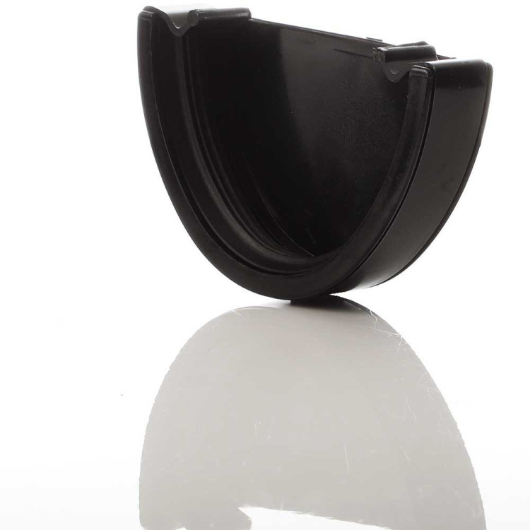 115mm Deepflow Gutter External Stop End - Black