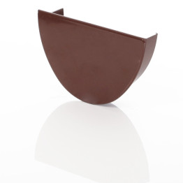 Brown 115mm Deep Flow Gutter Internal Stop End