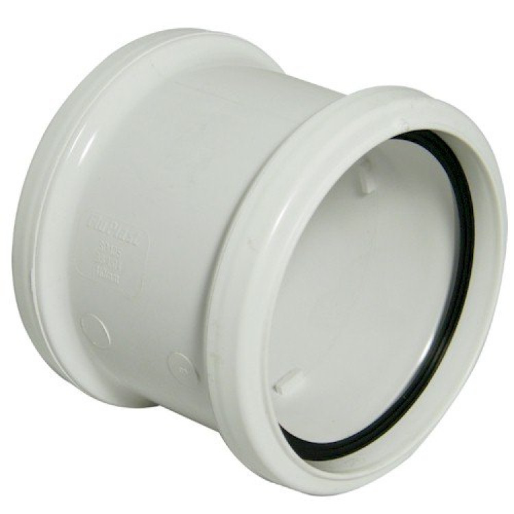 Soil Pipe Connector White – 110mm Double Socket Push-Fit Joiner Soil Pipe Connector White – 110mm Double Socket Push-Fit Joiner