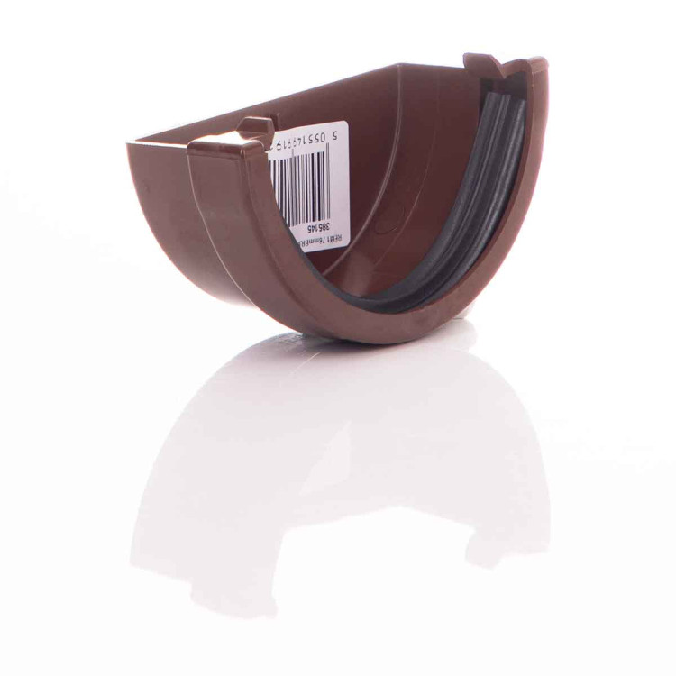 External Stopend - 76mm Miniflo Gutter - Brown