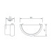 External Stopend - 76mm Miniflo Gutter - Brown