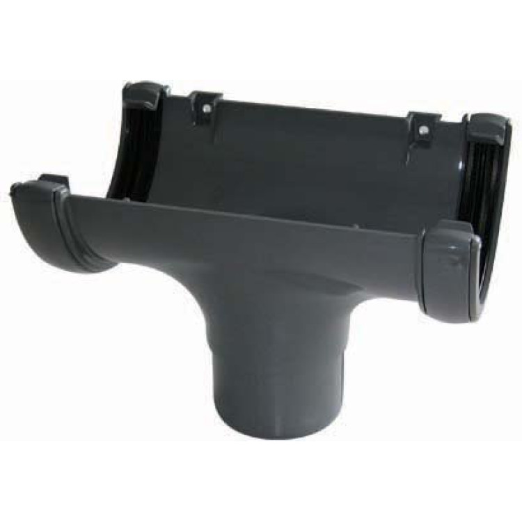 Traditional Grey In-Line Running Outlet for 112mm Half Round Guttering Traditional Grey In-Line Running Outlet for 112mm Half Round Guttering