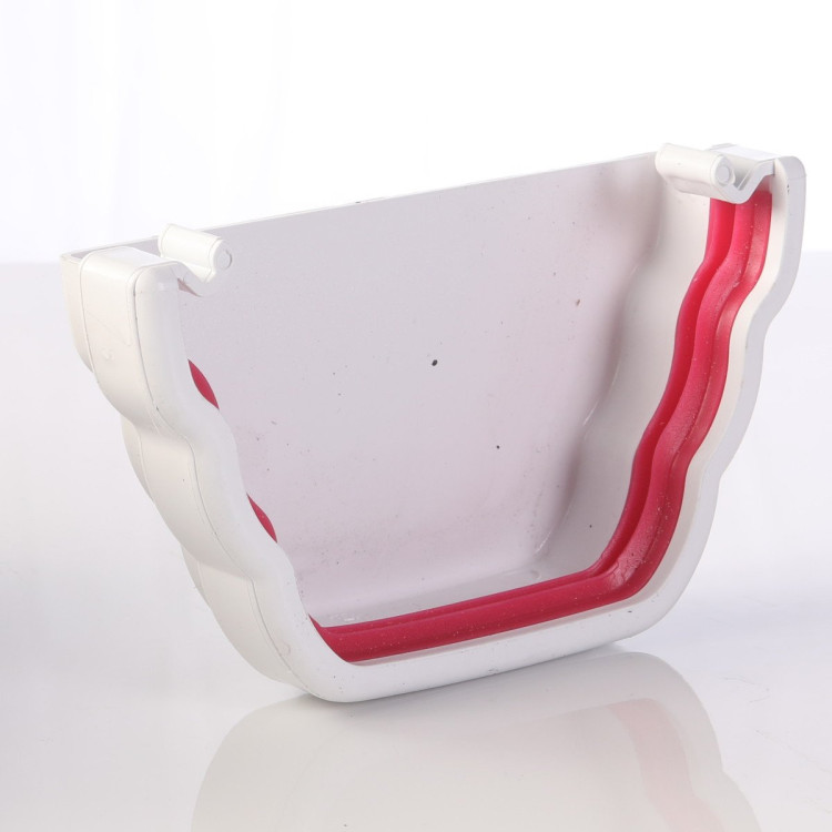Ogee Guttering External Stop End - White