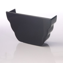 Black Ogee Guttering Internal Stop End