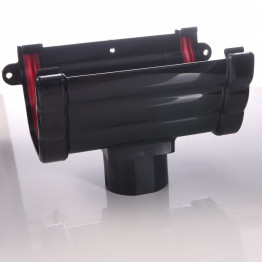 Black Ogee Guttering Running Outlet
