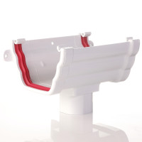 Ogee Guttering Running Outlet - White
