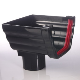 Black Ogee Guttering Stop End Outlet