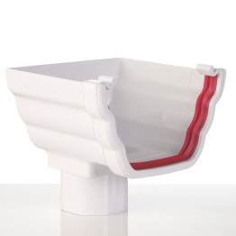 Ogee Guttering Stop End Outlet - White