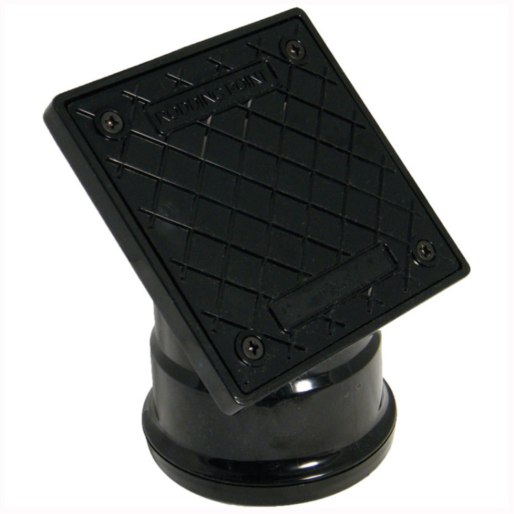 Rodding Eye Square Black Socketed 110mm – Air Tight, 45° for Drainage Systems
