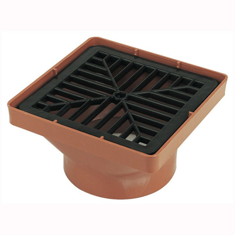 Square Hopper for 110mm Underground Drainage - Polypropylene Grid for Gully Connections