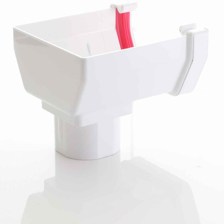 Freeflow Stop End Running Outlet for Square White Guttering