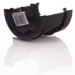 Black Floplast Mini Gutter Union Joint - 76mm Miniflo