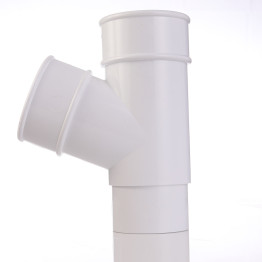 White 112° Downpipe Branch 