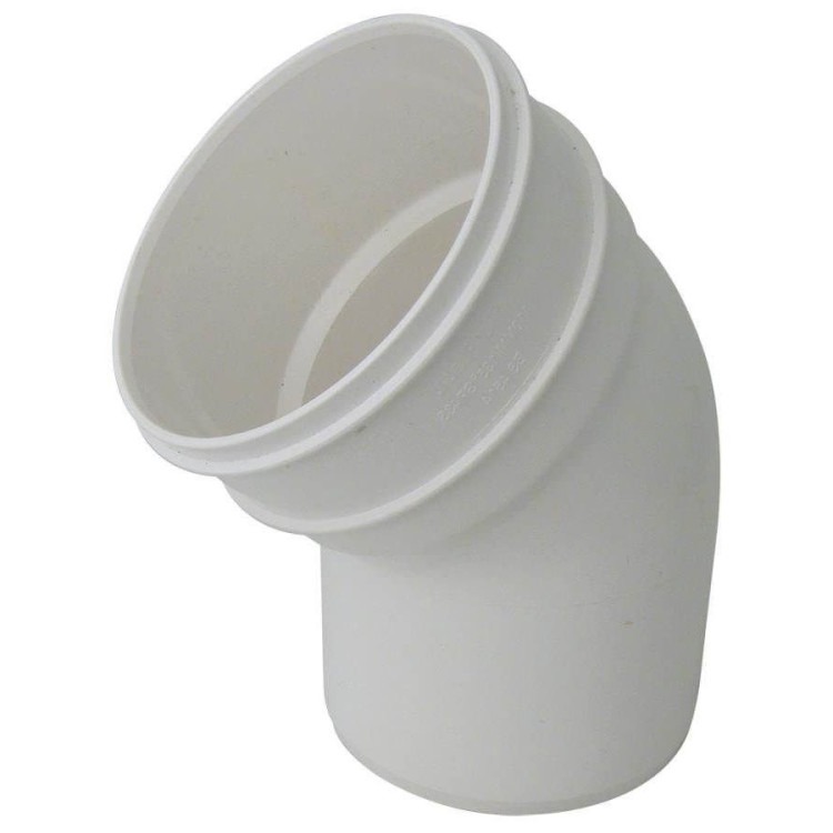 White 135º Offset Bend - Bottom, 110mm (4-Inch) Soil Pipe