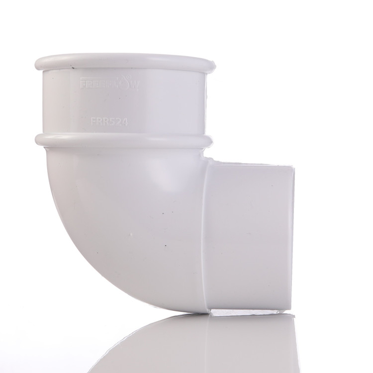 White 90° Degree Offset Bend for 68mm Round Downpipes