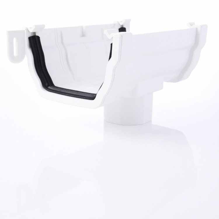 White Ogee Gutter Running Outlet 