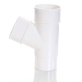 68mm Gloss White Round Downpipe 67.5º Branch