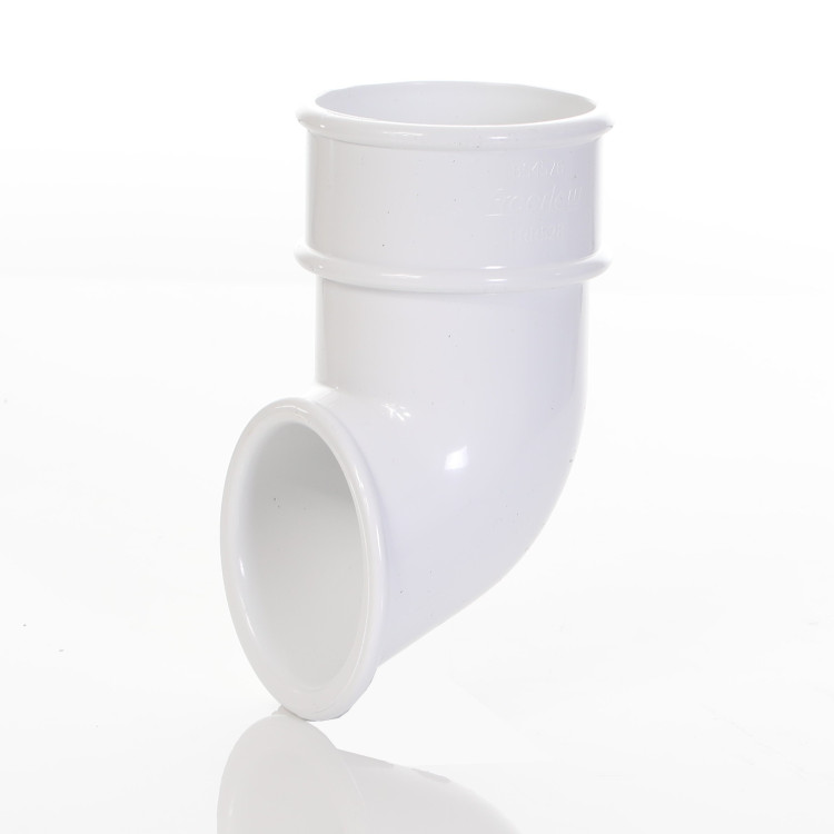 68mm Gloss White Round Downpipe Shoe/Spout
