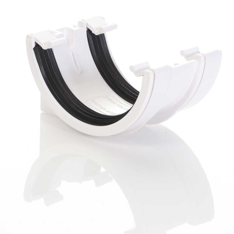 Round Gutter Union/Joint - White 
