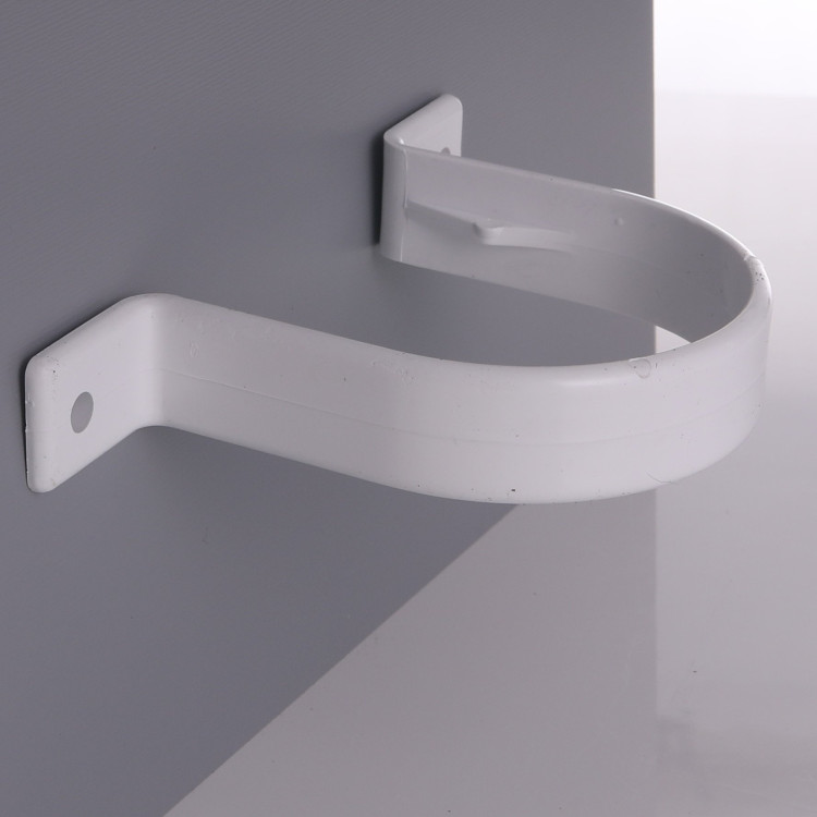 White Round Pipe Clip (Stand-Off) for 68mm Downpipes