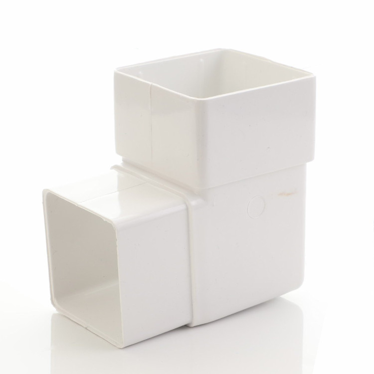 Square 90º Downpipe Bend - White (65mm)