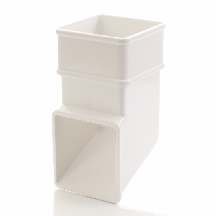 65mm Gloss White Square Downpipe Shoe/Spout